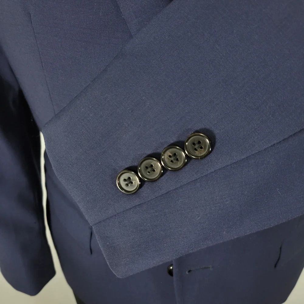 Lauren Ralph Lauren Men's Sport Coat Blazer Navy Blue Stretch Wool Size‎ 40S